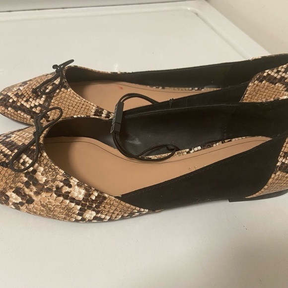 Zara trafaluc snakeskin and black flats new size 8 - Picture 4 of 10